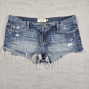 Abercrombie & Fitch Micro Shorts Womens 10 Low Rise Denim Y2K Hottie Cut Off
